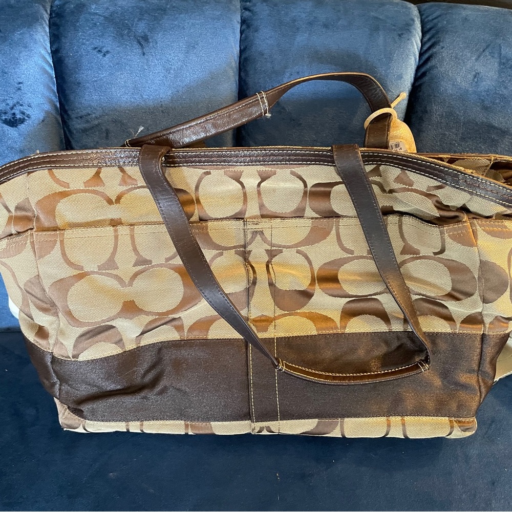 Brown Coach Diaper Bag